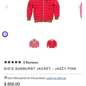 Kid's Jazzy Pink Sunburst Jacket